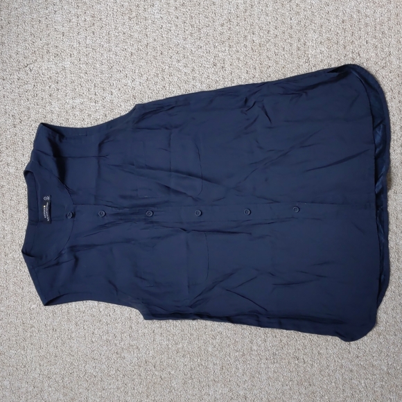 Kate Spade Saturday Silk-blend sleeveless top, 2, Blue - Picture 1 of 6